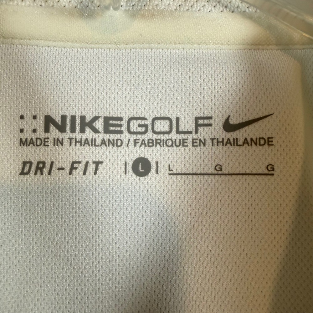 NEW Nike Golf Polo Shirt Mens Large White Dri-FIT Short Sleeve - Picture 5 of 8